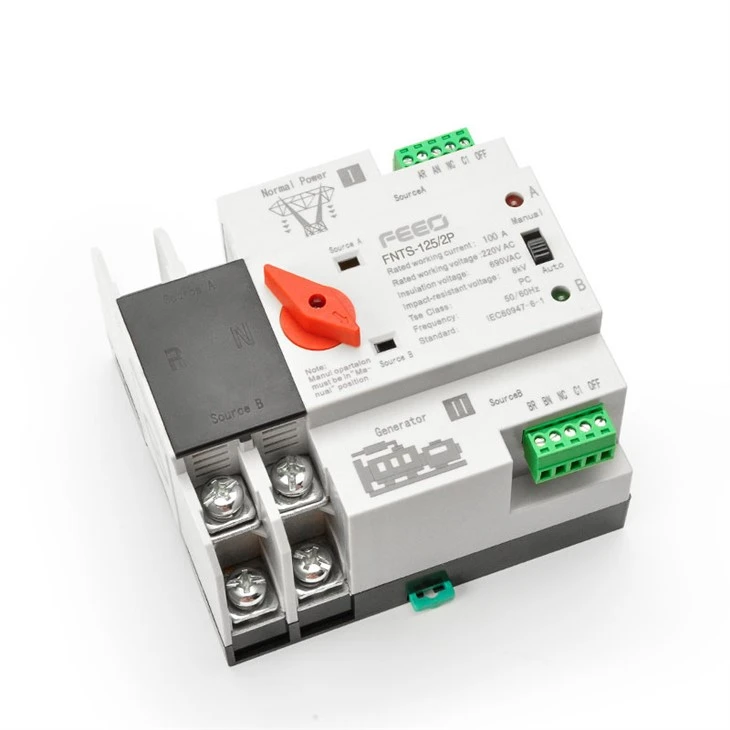 AC ATS Double Power Source Automatic Switch 2P Red
